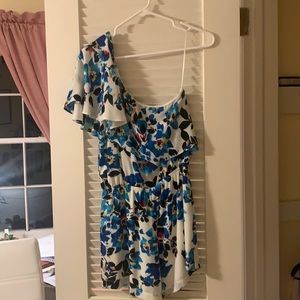 blue floral dress